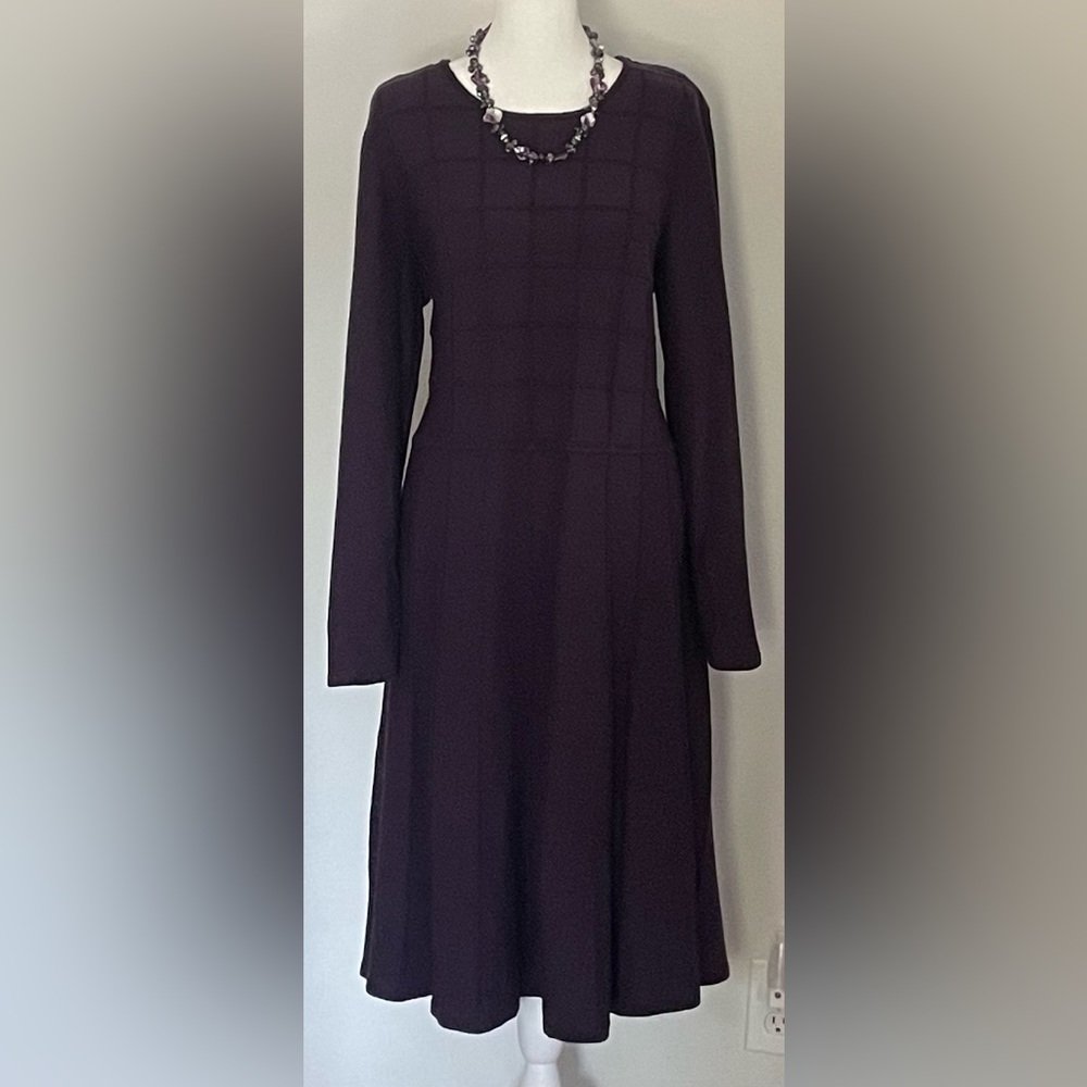 Christopher & Banks winter dress, purple, acrylic/nylon/spandex, XL